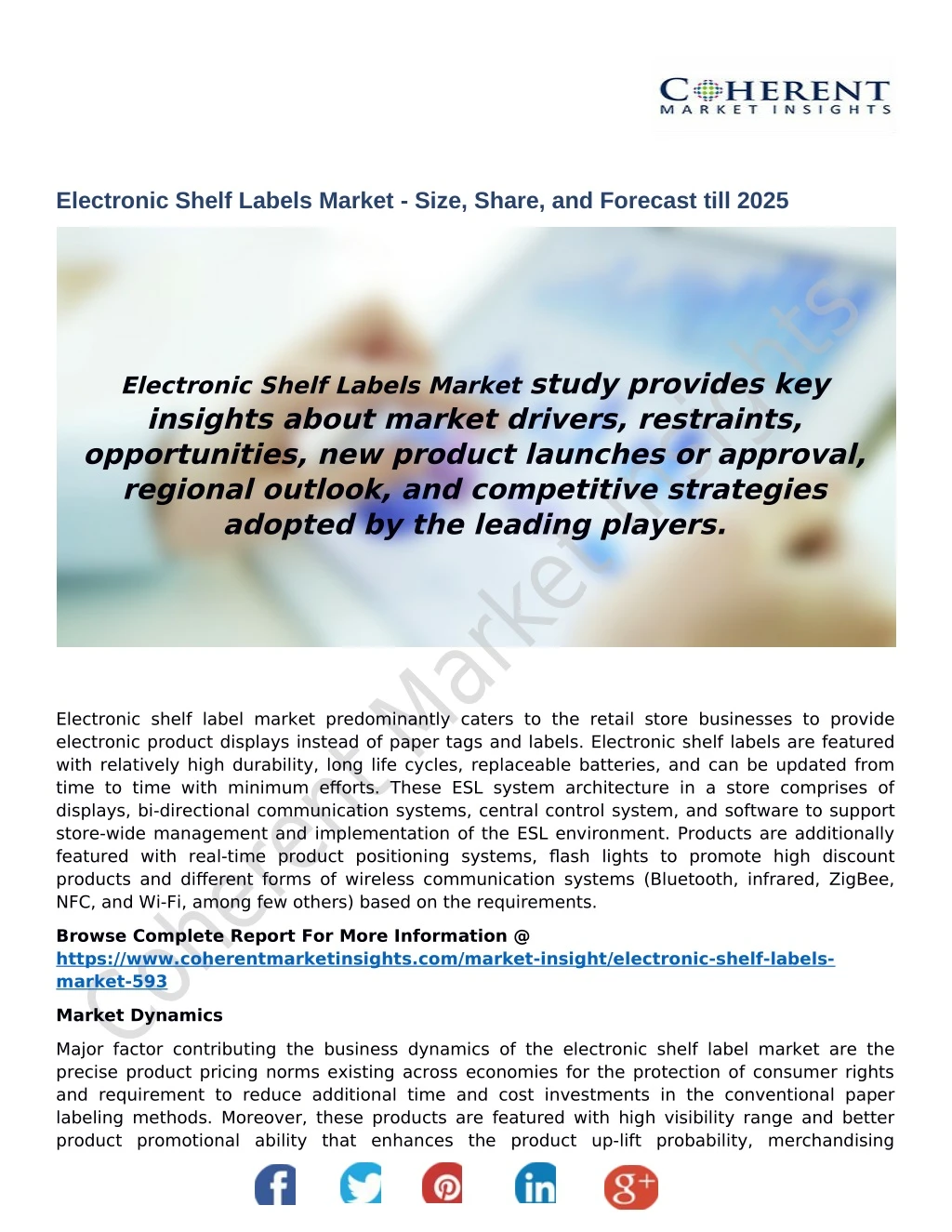electronic shelf labels market size share