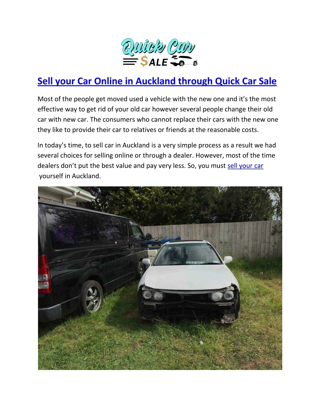 sell your car online in auckland through quick