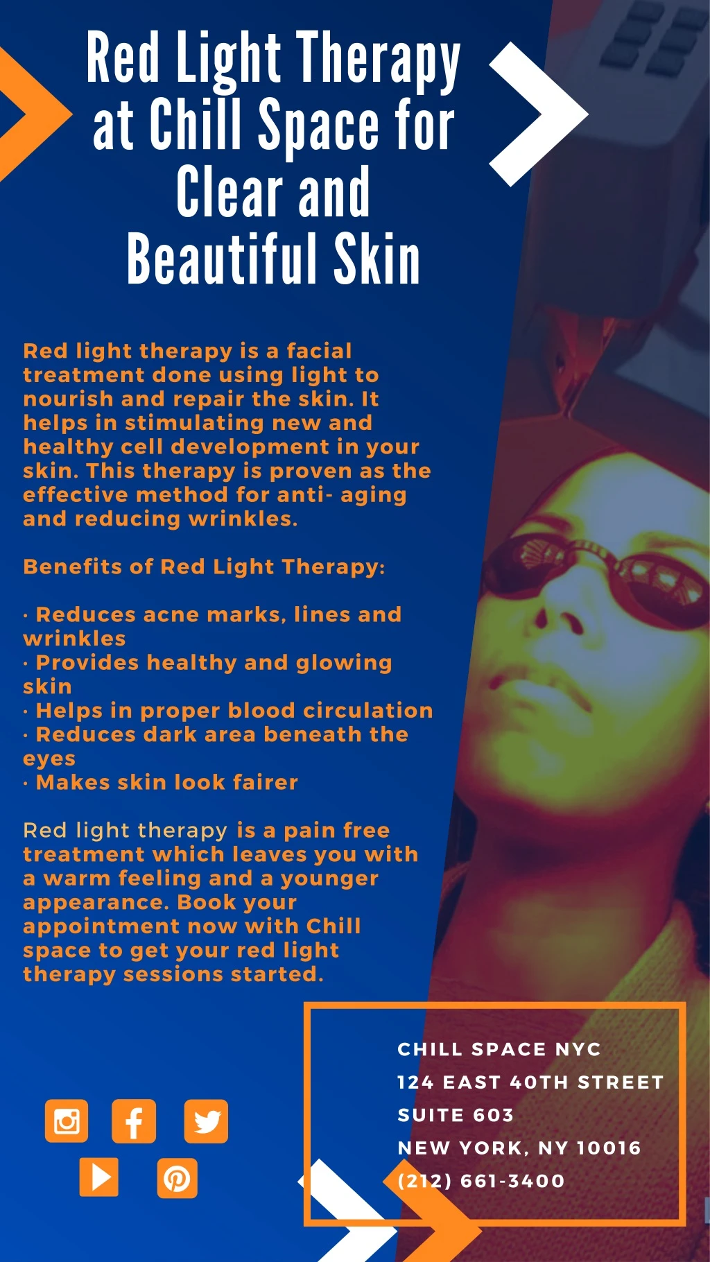 red light therapy at chill space for clear
