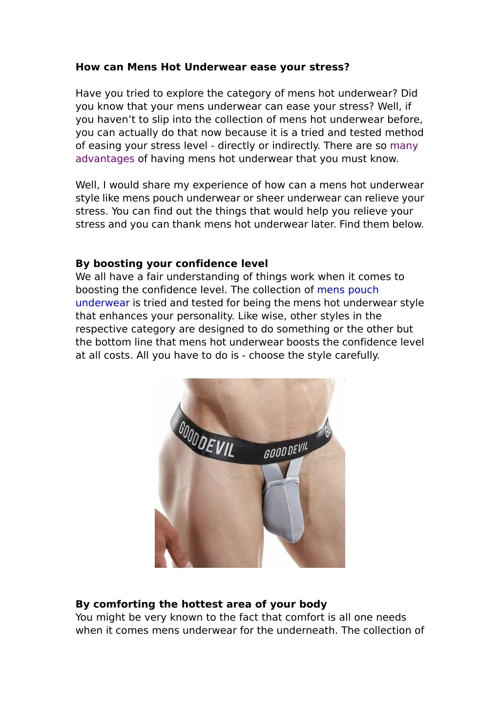 how can mens hot underwear ease your stress