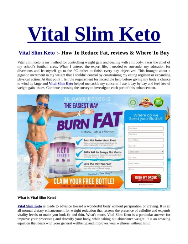 vital slim keto