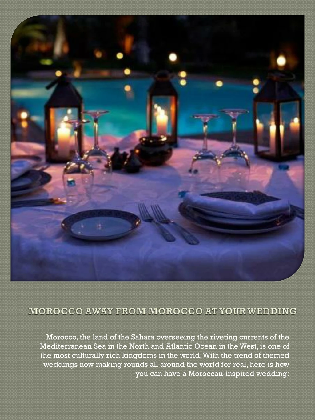 morocco away from morocco at your wedding