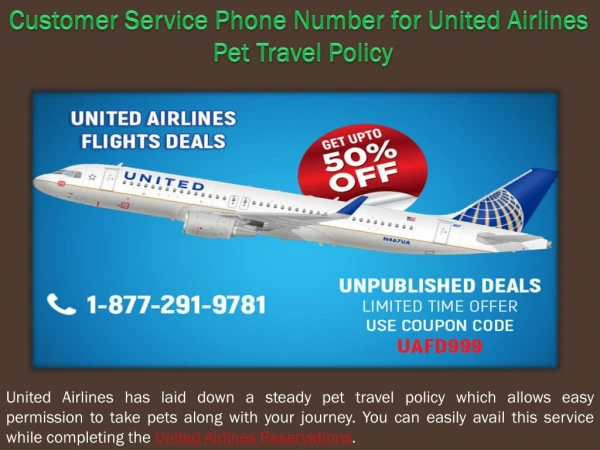 Customer Service Phone Number for United Airlines Pet Travel Policy