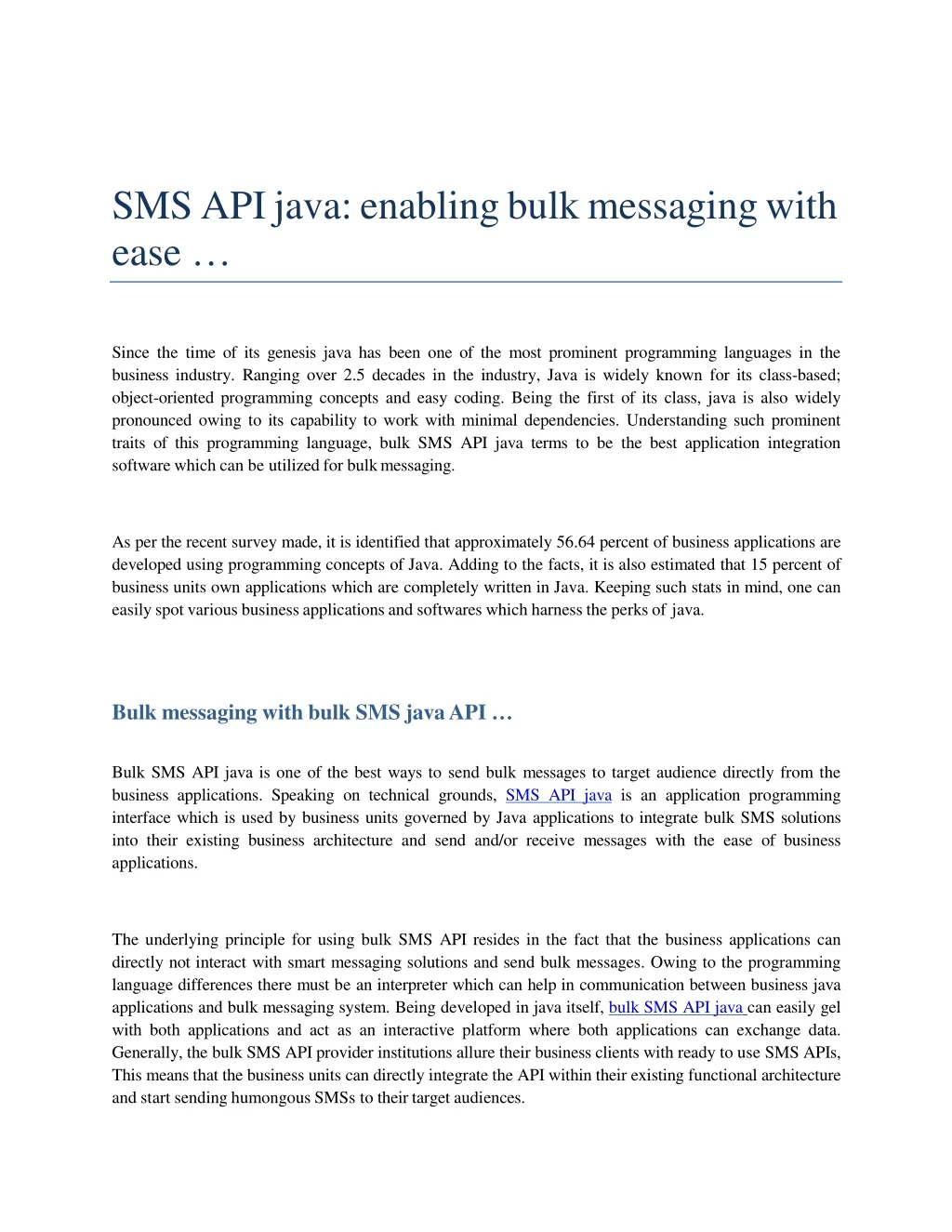 sms api java enabling bulk messaging with ease