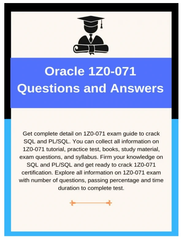 Oracle 1Z0-071 Exam New Questions and Answers