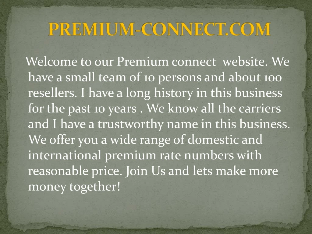 premium connect com