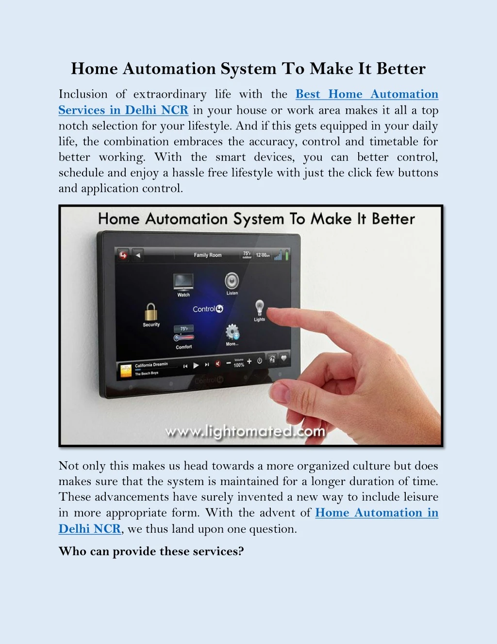 home automation system to make it better
