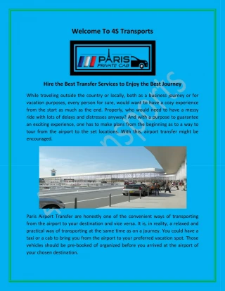 CDG Airport Transfer, Paris Airport Transfer - slide 1