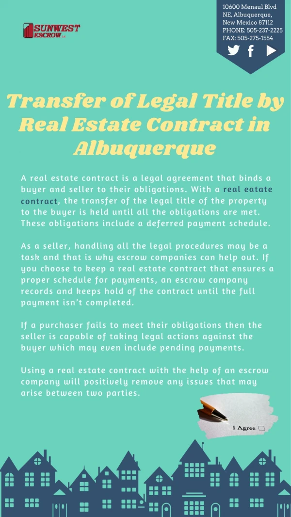 Transfer of Legal Title by Real Estate Contract in Albuquerque
