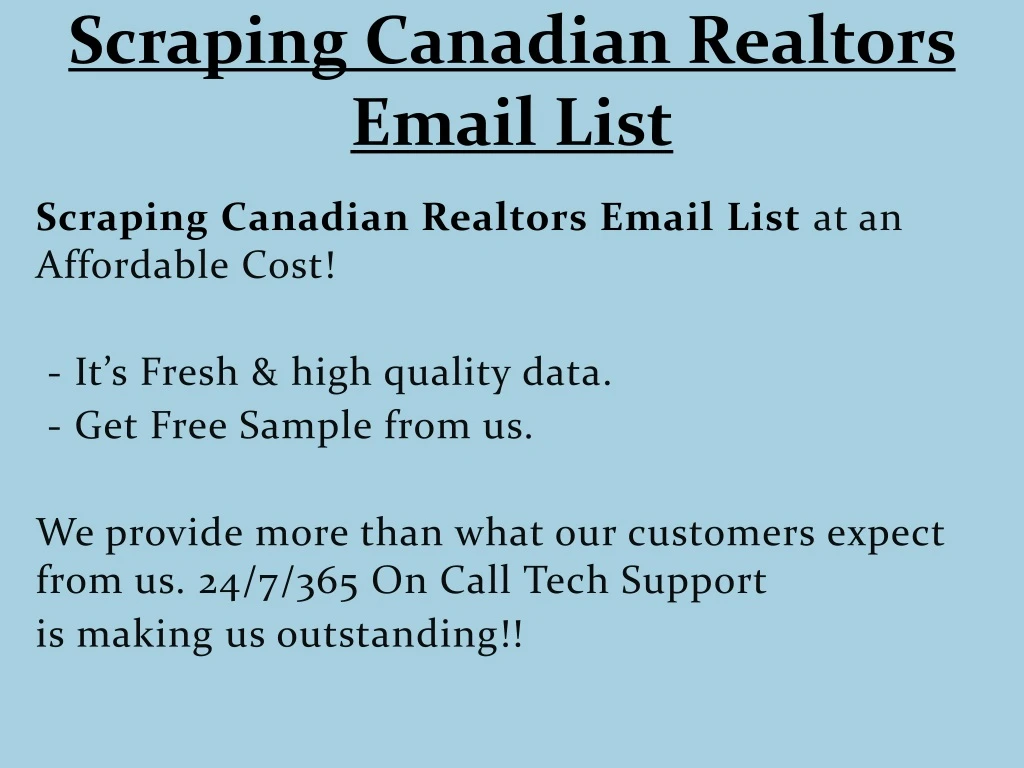 scraping canadian realtors email list