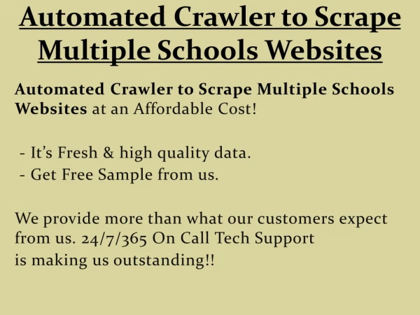 Automated Crawler to Scrape Multiple Schools Websites