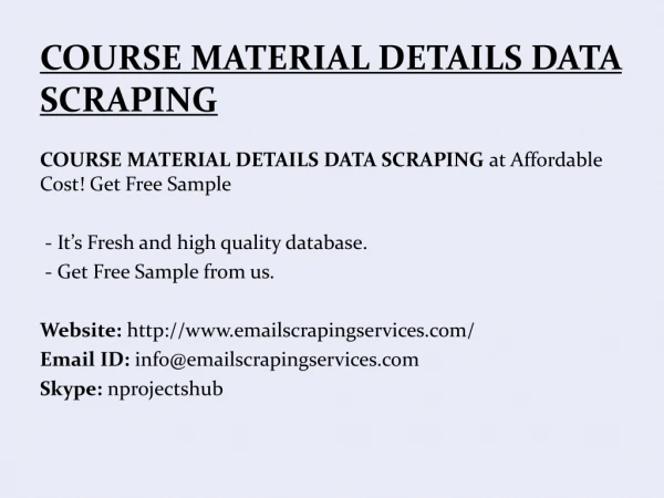 course material details data scraping