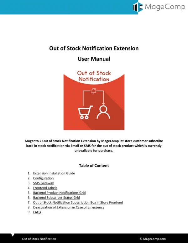 Magento 2 Out of Stock Notification Extension by MageComp