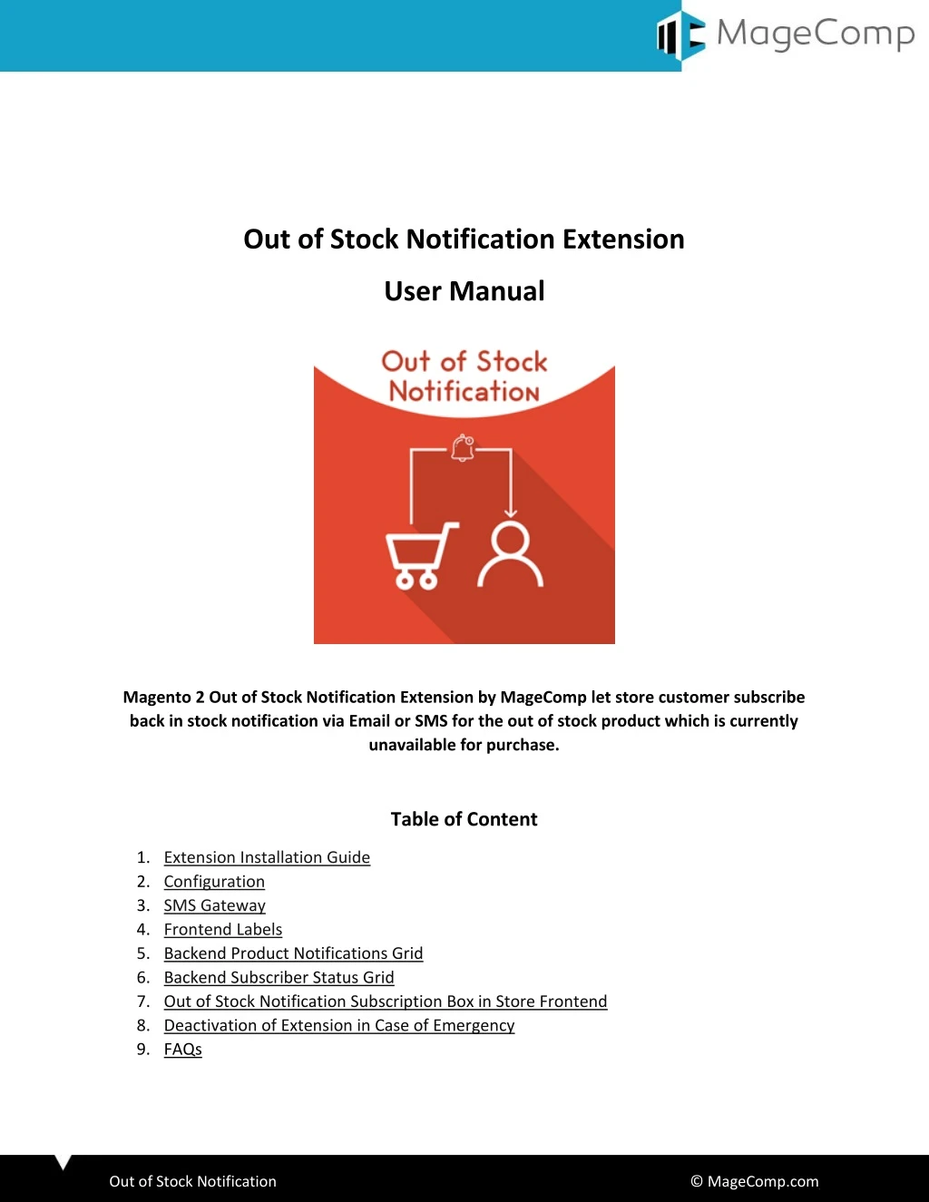 out of stock notification extension