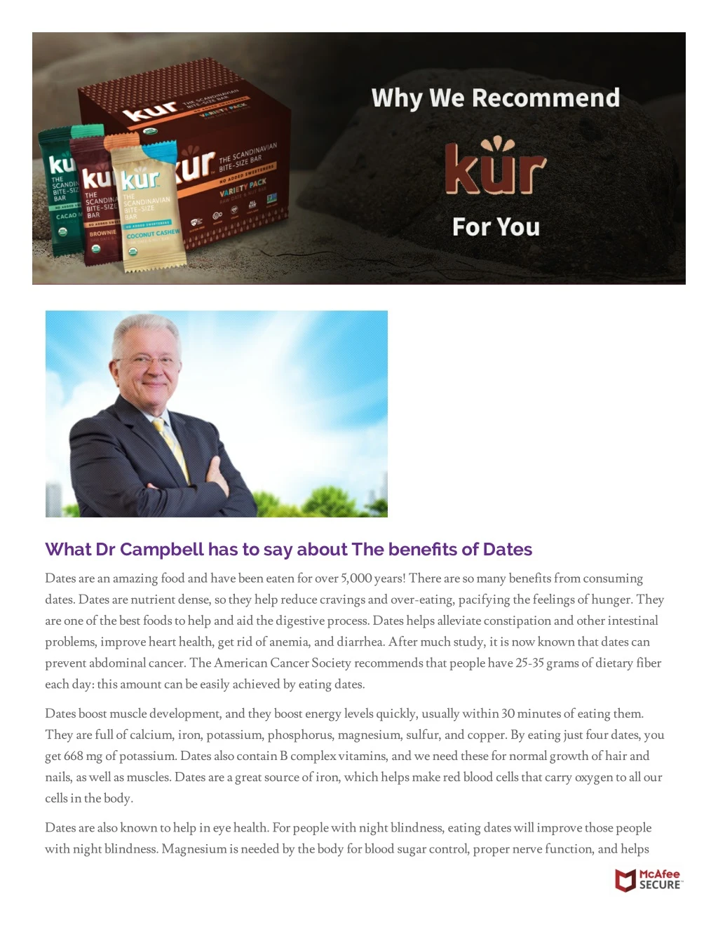 what dr campbell has to say about the benefits