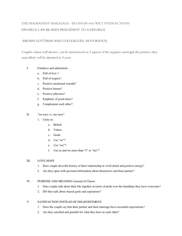 Psychology - Psychology test of "The Successful Marriage"