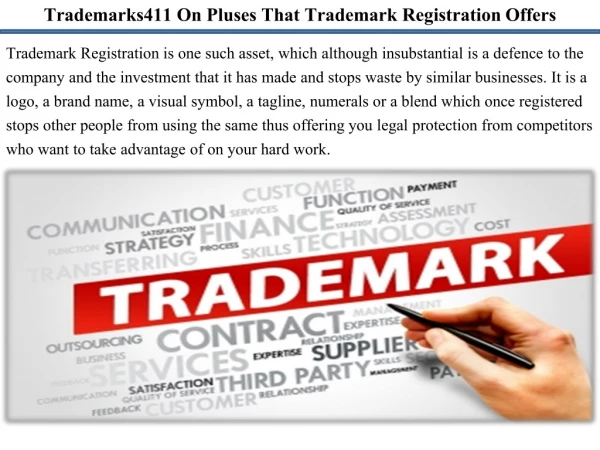 Trademarks411 On Pluses That Trademark Registration Offers