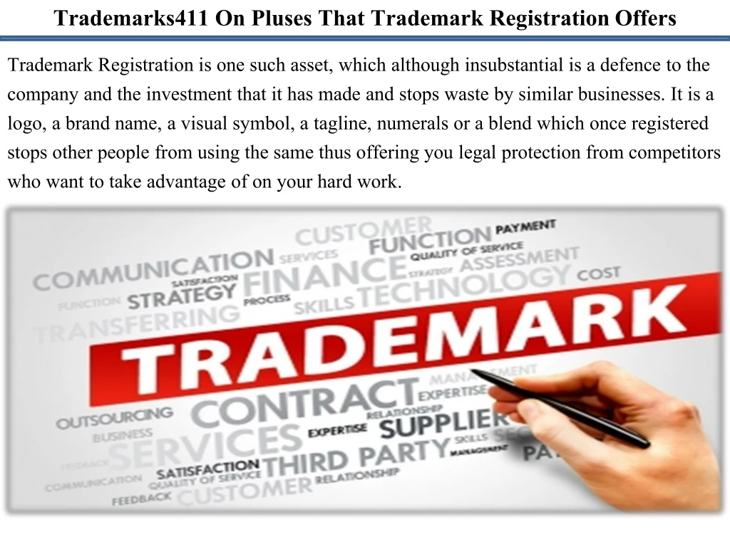 trademarks411 on pluses that trademark