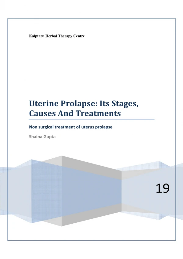 Ayurvedic Medicine For Uterus Prolapse Treatment by Herbal