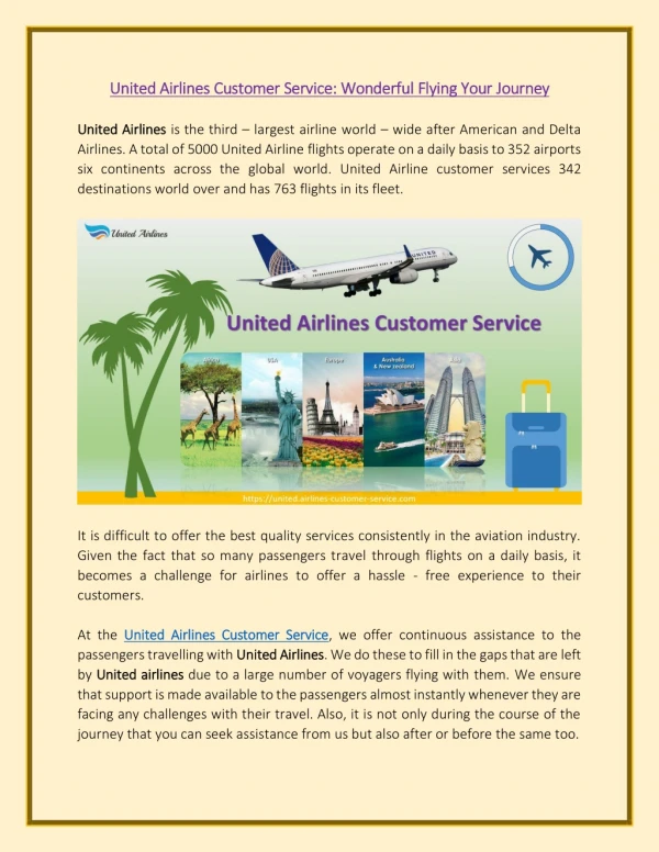 United Airlines Customer Service Reach us Team To Get Assistance