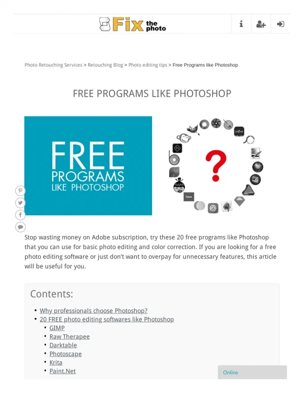 Top 20 Free Programs like Photoshop