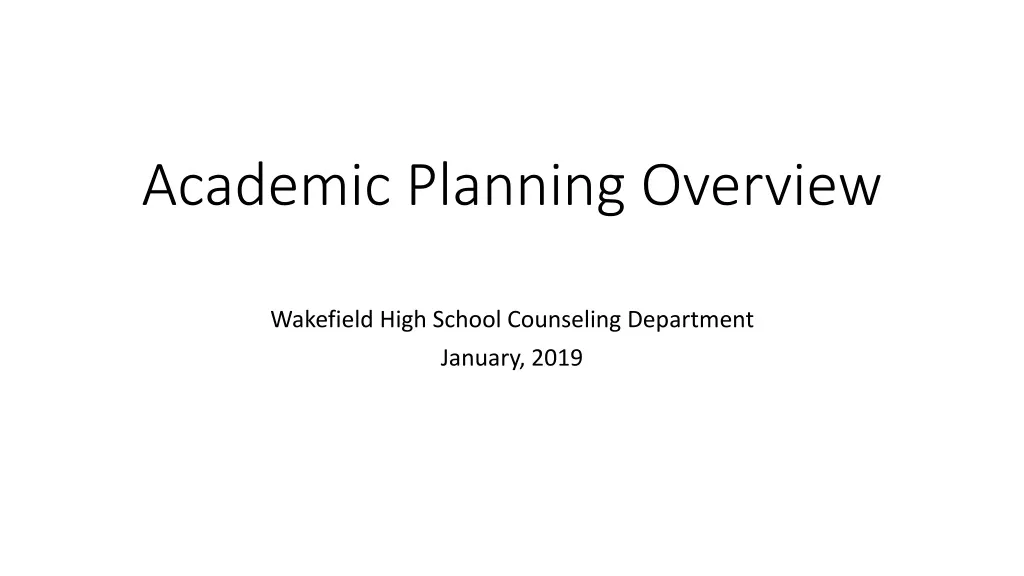 academic planning overview