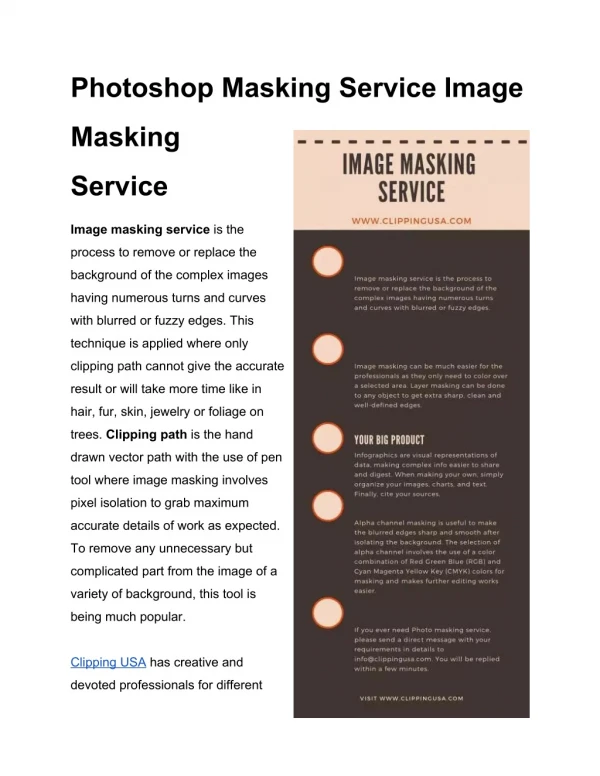 Photoshop Masking Service Image Masking Service