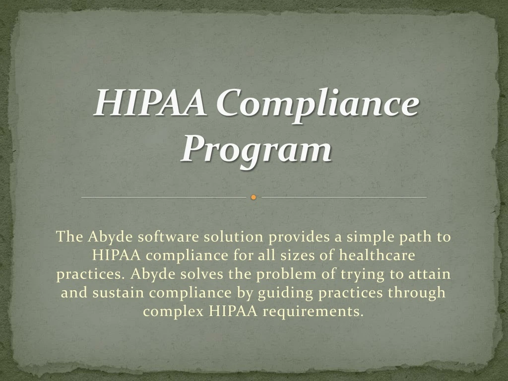 hipaa compliance program