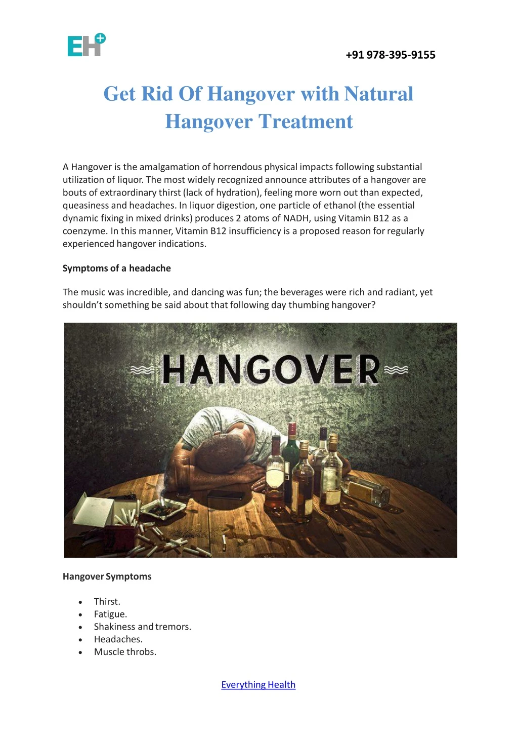 get rid of hangover with natural hangover treatment