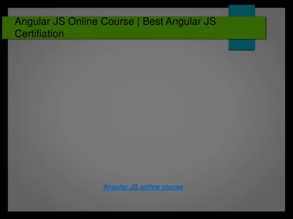 Angular JS Online Course | Best Angular JS Certification