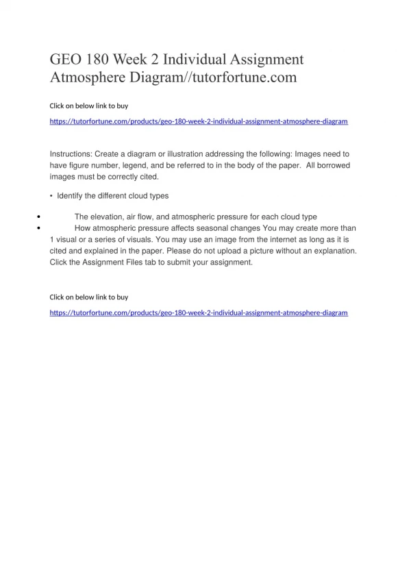 GEO 180 Week 2 Individual Assignment Atmosphere Diagram//tutorfortune.com