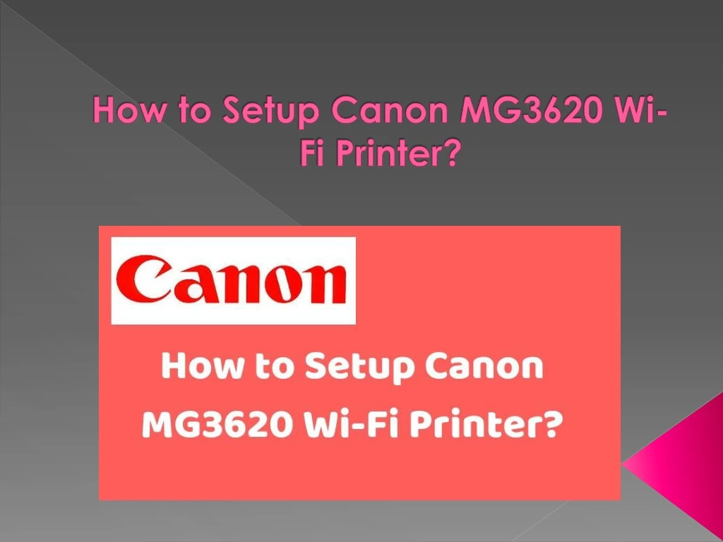 how to setup canon mg3620 wi fi printer