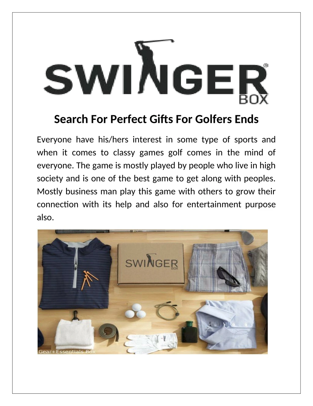 search for perfect gifts for golfers ends