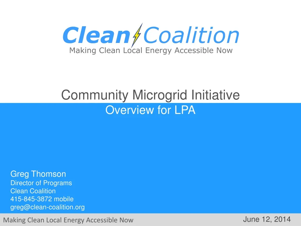 community microgrid initiative overview for lpa