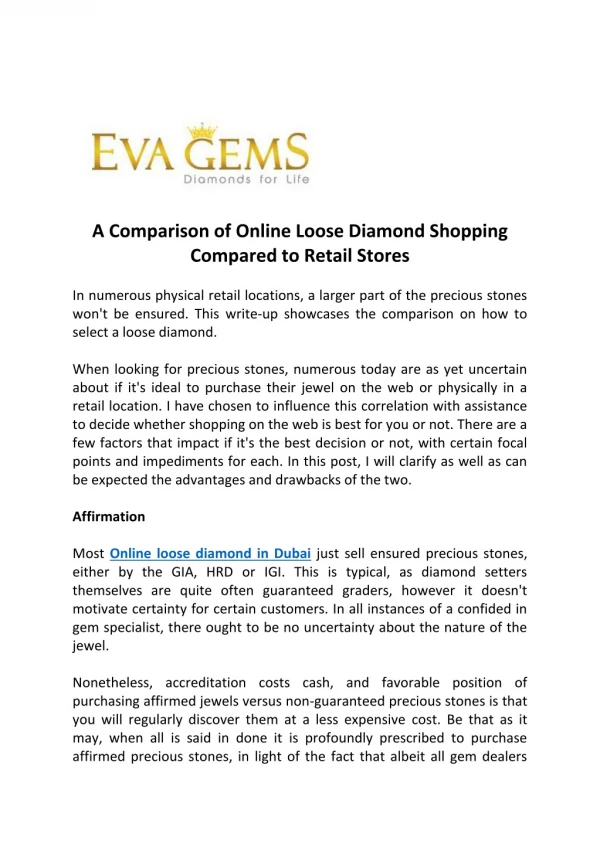 A Comparison of Online Loose Diamond Shopping Compared to Retail Stores-converted