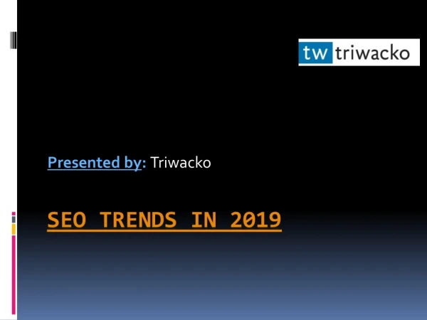 SEO Trends In 2019-Presented By:Triwacko