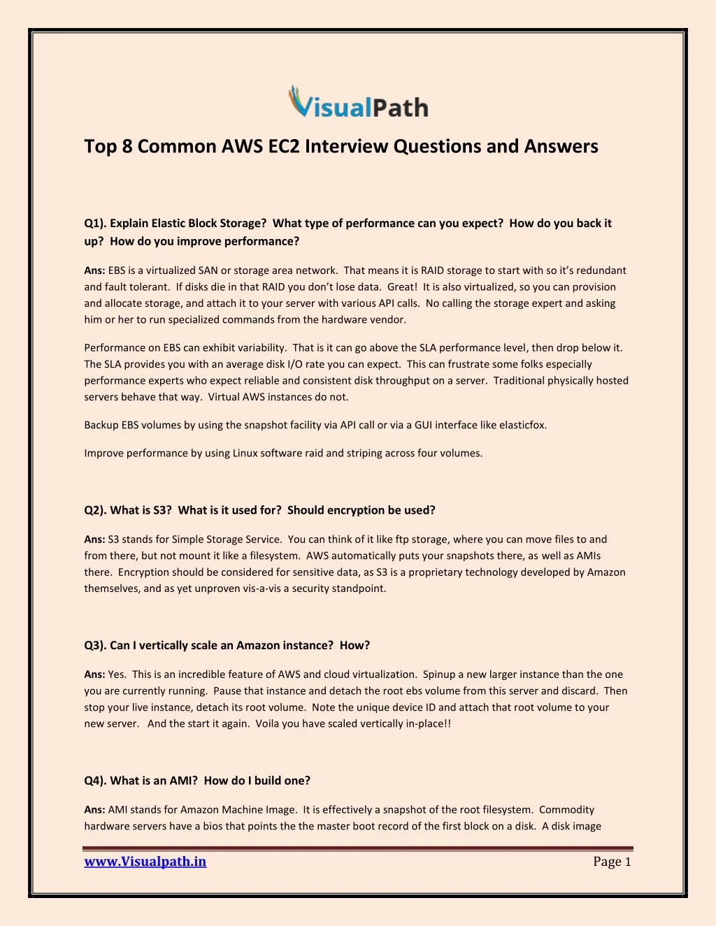 top 8 common aws ec2 interview questions
