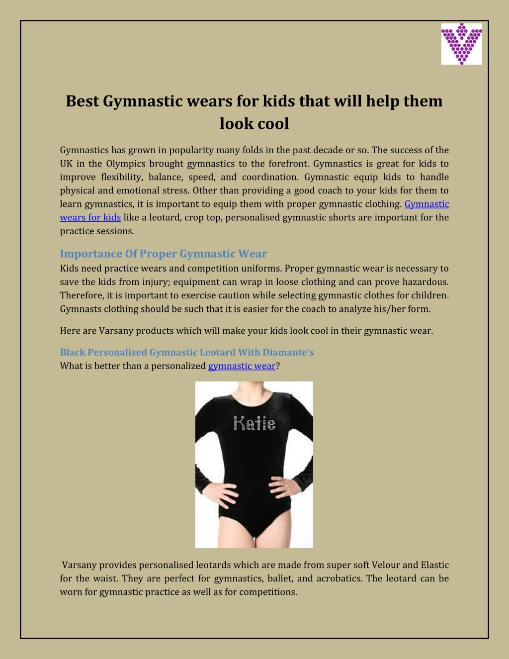 best gymnastic wears for kids that will help them