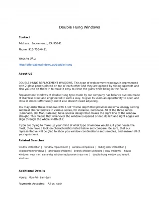 Double Hung Windows - slide 1