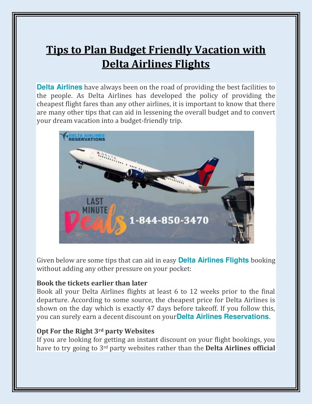 tips to plan budget friendly vacation with delta