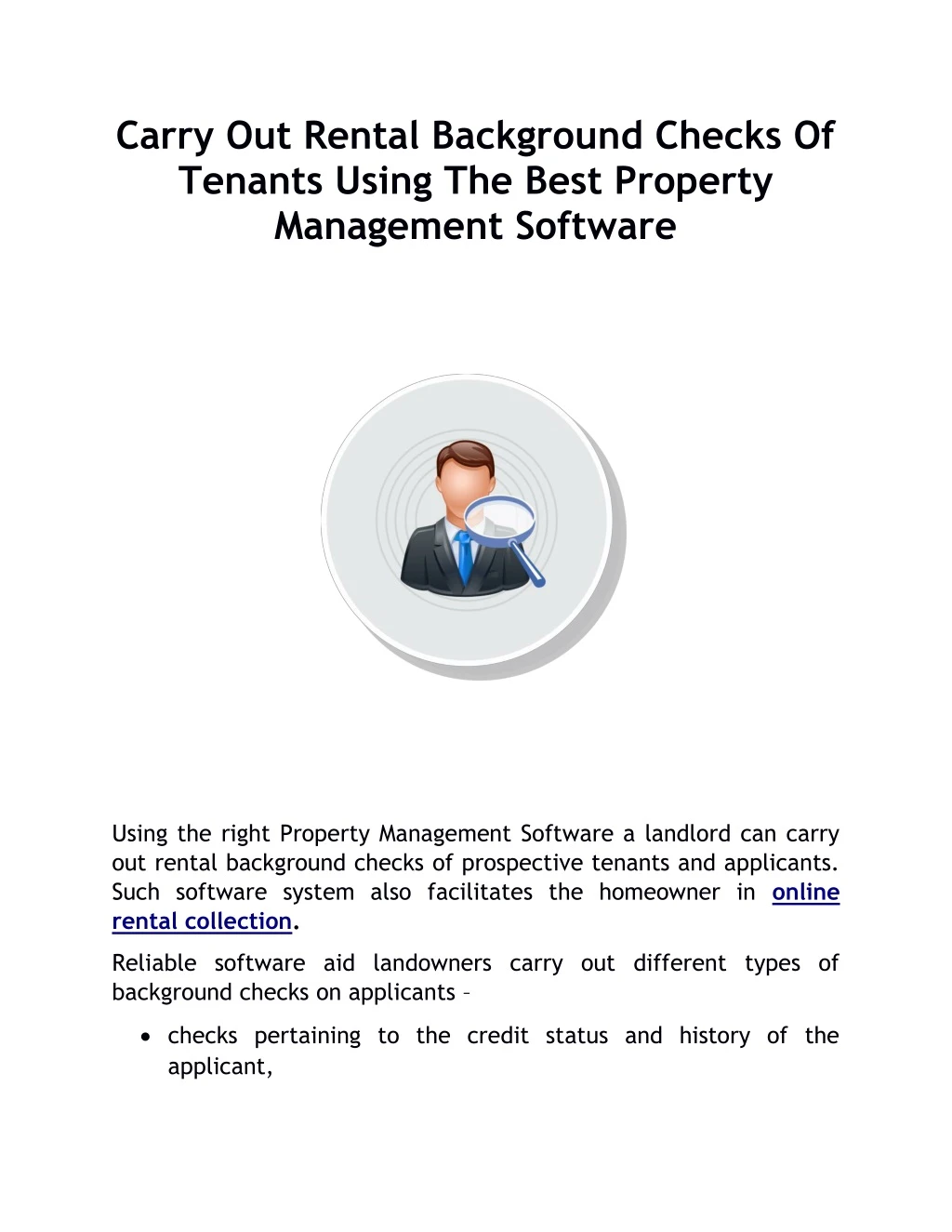 carry out rental background checks of tenants
