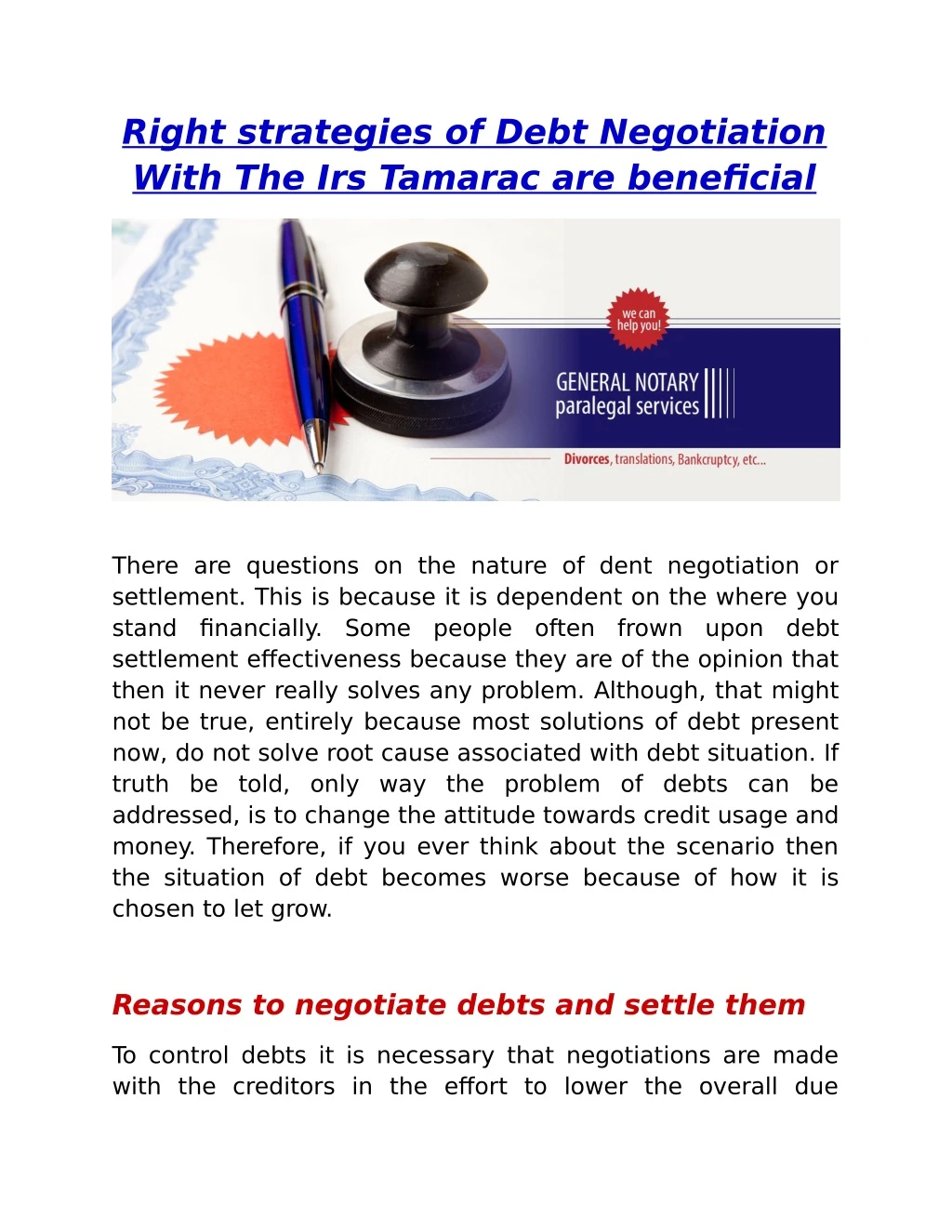 right strategies of debt negotiation with