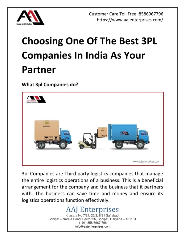 Choosing One Of The Best 3PL Companies In India As Your Partner