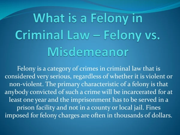 Felony Defense Attorney