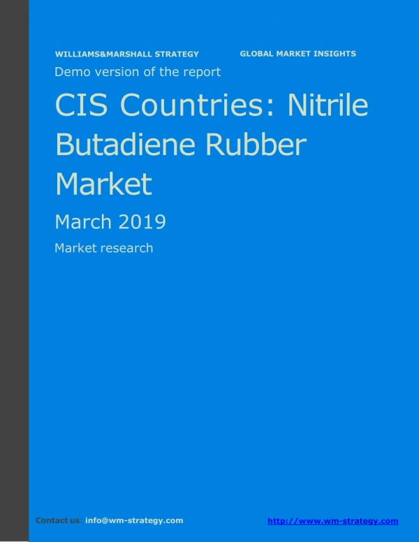 WMStrategy Demo CIS Countries Nitrile Butadiene Rubber Market March 2019
