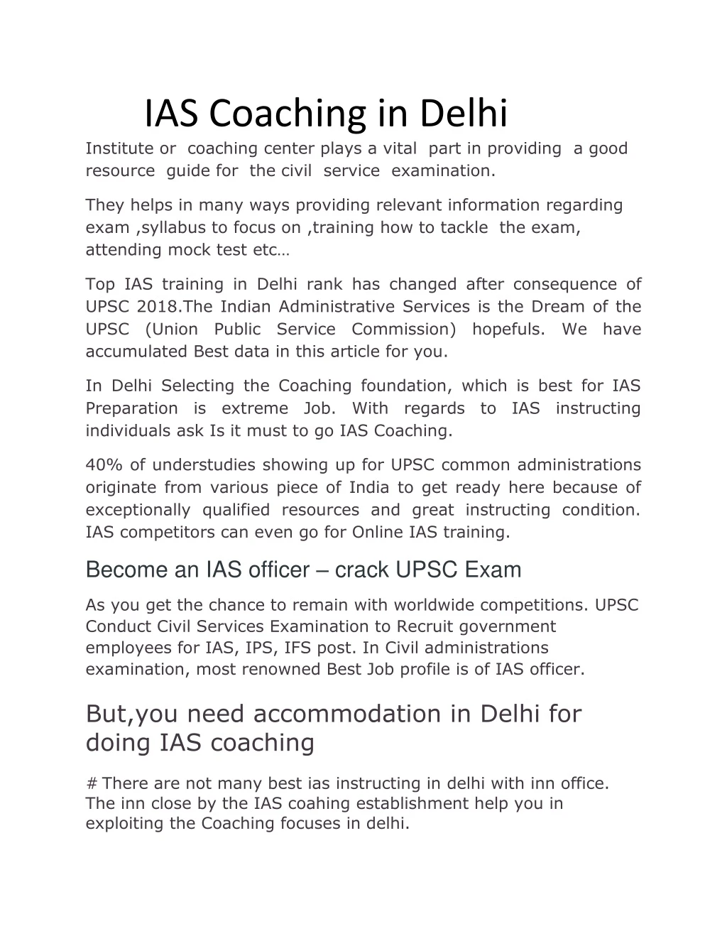 ias coaching in delhi institute or coaching