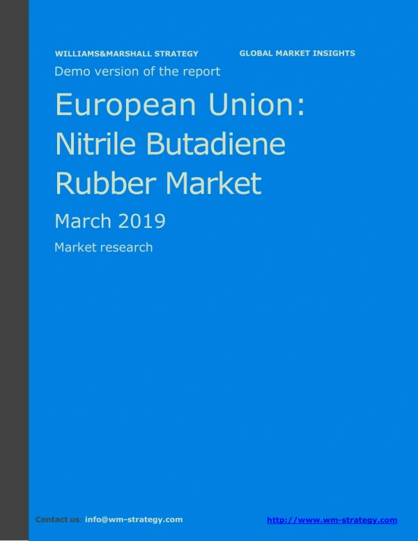 WMStrategy Demo European Union Nitrile Butadiene Rubber Market March 2019