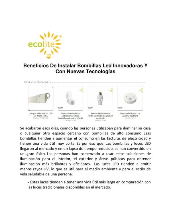 beneficios de instalar bombillas led innovadoras