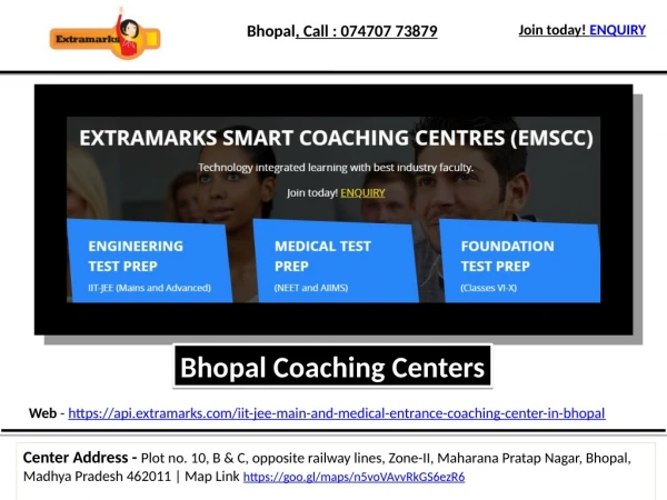 IIT-JEE/NEET/Foundation Study Centers In M.P. Nagar Bhopal