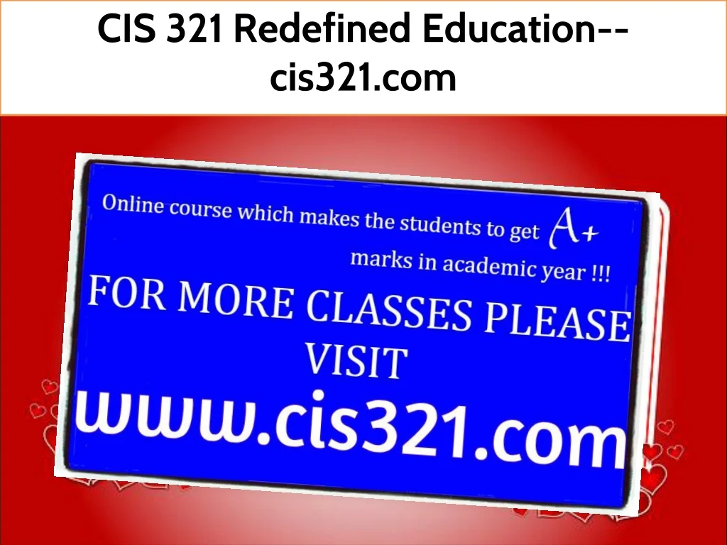 cis 321 redefined education cis321 com